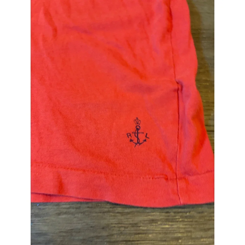 Polo Ralph Lauren Graphic Tee Men L Red Anchor Nautical Short Sleeve
